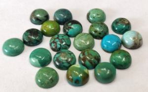 Cabochon rond en turquoise tibétaine naturelle 7mm Qualité supérieure-Turquoise tibétaine ronde en vrac - Product Image 6