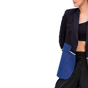 Blazer de Lana de Alta Calidad, Elegante y Casual para Negocios, Unisex, para Mujer, Tejido Sólido Antiarrugas, Cuello en V, Botón Único, 3D - Product Image 4