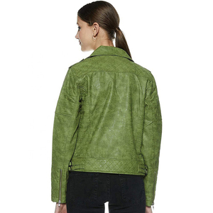 Chaqueta de Cuero para Mujer, Nueva Llegada, Transpirable, de Lona con Cremallera, Precio al por Mayor, Chaqueta de Cuero PU Moderna para Mujer, Resistente al Viento - Product Image 2