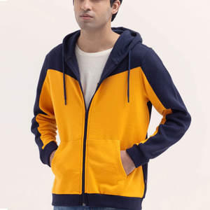 100% haute qualité couleur personnalisée hommes sweat à capuche zippé couleur unie et motif hommes sweat à capuche zippé - Product Image 1