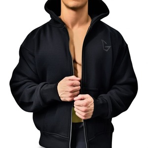 เสื้อมีฮู้ดแบบซิปรูดผ้าฝ้าย100% ลายแบบกำหนดเองสำหรับฤดูใบไม้ร่วง - Product Image 1