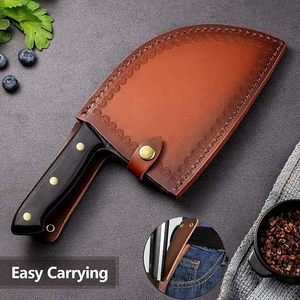 Couteau de cuisine en acier à haute teneur en carbone de style japonais fait à la main, couperet à viande antidérapant avec poignée confortable - Product Image 5