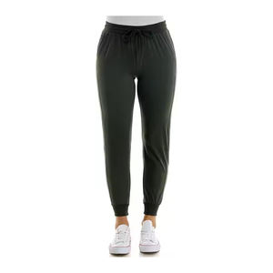 Venta al por mayor transpirable Casual mujeres Joggers con bolsillos 100% tela de algodón personalizado bordado Logo Tallas grandes pantalones de chándal para las mujeres - Product Image 1