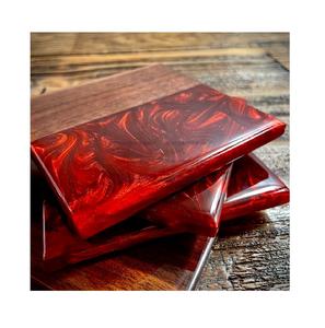 Best Selling Hot Red Color Resin & Wood Amazing Design Best Color <b>Drink</b> <b>Coaster</b> for Your Home Bar Restaurant Hotels - Product Image 1