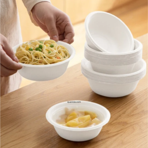 Tazones de sopa de pulpa de bagazo de caña de azúcar de 7 oz 8 oz modernos blancos desechables ecológicos de alta calidad económicos para fiestas - Product Image 4