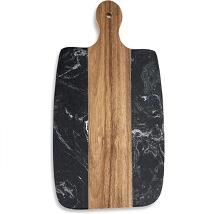 Tabla de Cortar Moderna de Mármol y Madera, Ecológica, Apta para Lavavajillas, Tabla de Cortar de Cocina de Alta Calidad para Preparación de Alimentos y Queso - Product Image 1