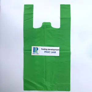 Melhor Preço Biodegradável Shopping Bag Eco Mercearia Sacos Descartáveis T-Shirt Sacos De Plástico Com Alças De Vietnã