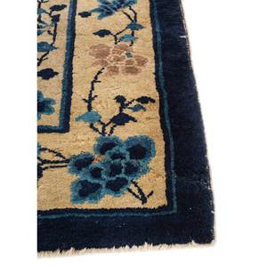 Tapis en laine noué à la main Pechino Blue, motif floral, pour salon, tapis rectangulaire pour couloir, entrée, Pae-5404 - Product Image 3