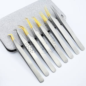 Vente chaude 90 degrés Boot Tweezer Mate Silver Color Incurvé Pince à épiler classique Isolation droite légère pour fausse extension - Product Image 1