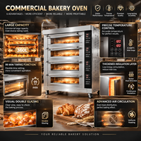Four électrique commercial en acier inoxydable certifié CE, 3 étages, 6 plateaux, pour pain et pizza, avec protection contre la surchauffe (type autonome)