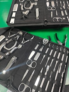 Kit de manucure pédicure en acier inoxydable, 21 pièces, boîtier noir, haute qualité, vente en gros, prix bas - Product Image 4