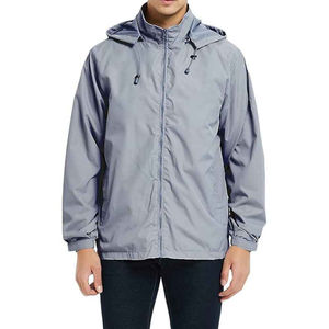 Veste coupe-vent à capuche pour homme, tissu imperméable et respirant, légère, décontractée, performance, vêtements d'extérieur, streetwear, hiver - Product Image 4