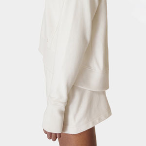 OEM 1/4 Quarter Zipper Pullover 100% Cotton <b>White</b> Hooded Winter Printed Oversized <b>Sweatshirt</b> for Women - Product Image 2