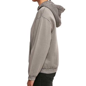 Sweat à capuche délavé à l'acide, sweat à capuche pour hommes, coupe normale, vierge, de luxe, sweat à capuche délavé à l'acide, OEM, au prix de gros - Product Image 2
