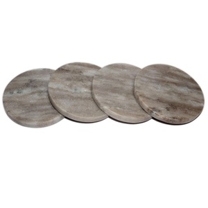 Ensemble de sous-verres ronds blancs durables sous-verres en pierre antidérapants avec résistance à la chaleur pour boissons, ustensiles de cuisine, tapis et tampons - Product Image 5