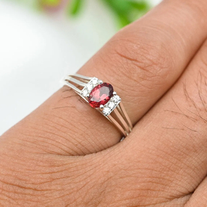 Customized Latest Fashion Garnet Cz Engagement Ring 925 Sterling Silver Fine Minimalist Jewelry <b>Wedding</b> Anniversary Gift Jewelry - Product Image 5