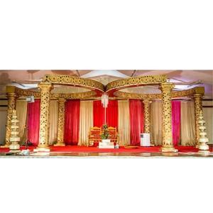 มณฑปงานแต่งงานแบบอินเดีย ดีไซน์เนอร์ออกแบบ มณฑปงานแต่งงานแบบฟิจิ ลายแกะสลักผีเสื้อสีทอง มณฑปงานแต่งงานแบบฮินดู ลายผีเสื้อสีทอง ชิคาโก - Product Image 1