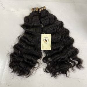 Extensions de cheveux naturels Remy, cheveux vierges de qualité supérieure, 100 humains, Double dessin, Deep Wave, couleur noire, grand Stock - Product Image 5