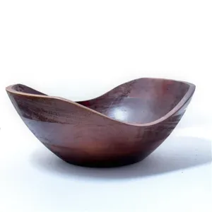 Utensilios de cocina de madera de acacia pulida personalizados, fruta sólida ecológica y ensaladera con logotipo personalizado de forma redonda - Product Image 1