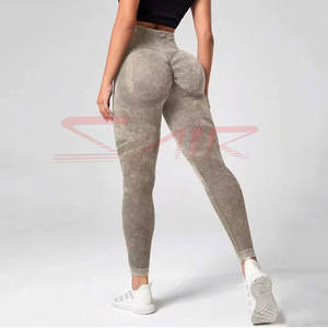 Leggings de sport pour femmes taille haute personnalisés nouveau pantalon de yoga d'entraînement sans couture avec fonction de levage des fesses décontracté taille moyenne Gym Fitness - Product Image 6