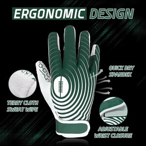 Guantes de Receptor de Fútbol Americano de Alta Calidad 2025, Transpirables, Flexibles, de Dedo Completo, Ligeros, con Protección de Palma Sublimada - Product Image 2