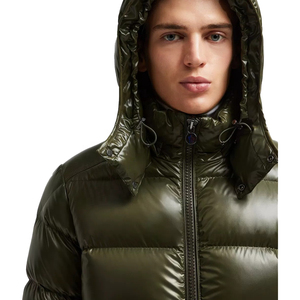 Veste doudoune matelassée imperméable et chaude pour hommes avec capuche effet bulle manteau polaire en toile avec fermeture à glissière - Product Image 3