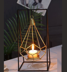 Portavelas de aluminio con acabado dorado decorativo de nuevo diseño para decoración de Navidad - Product Image 6
