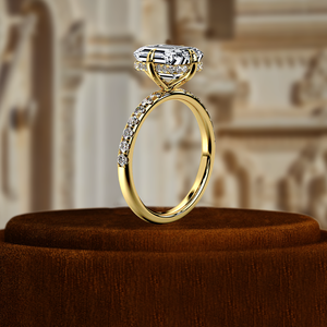 แหวนหมั้นเพชรเพาะเลี้ยง 1 กะรัต, แหวนแต่งงานทรงมรกตแบบฝังเพชร, รับรองโดย IGI, ทองคำขาว 14k ของขวัญที่ดีที่สุดสำหรับเธอในวันพิเศษ - Product Image 5