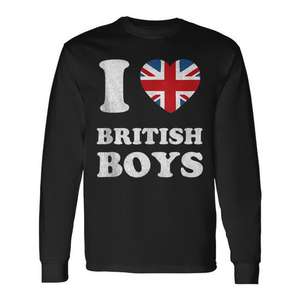 UK <b>Union</b> <b>Jack</b> Heart Flag Tank Top with Long Sleeve Children's I Love British Boys Promotional <b>T</b>-<b>Shirt</b> - Product Image 1