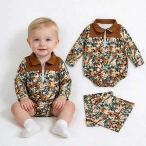 Mameluco Estampado para Bebé con Cierre, Cuello Camisero, Sin Mangas, Transpirable, Ropa Casual de Verano para Bebés y Niños Pequeños, Unisex, de Seda de Leche/Algodón - Product Image 6