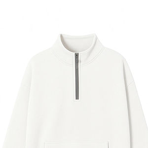 Sweat-shirt à demi-zip en polaire délavé à l'acide, chaud pour l'hiver, pour femmes, taille plus, manches longues, respirant, écologique - Product Image 4