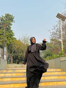 Alta calidad mujeres diseñador personalizado Naqab manga larga Burqa estilo étnico Hijab tradicional islámico musulmán vestidos volantes Abaya - Product Image 4