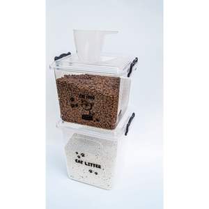 <b>Cat</b> and Dog Dry <b>Food</b> Storage <b>Container</b> Set Plastic Litter Box - Product Image 2