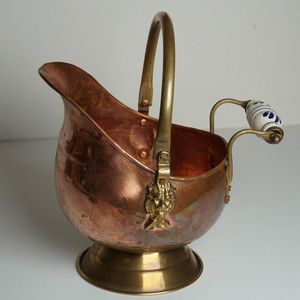Handmade copper coal bucket for <b>fireplace</b> decoration vintage style perfect for traditional home interior heating <b>accessory</b> - Product Image 1