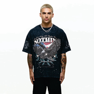 Casual calle venta al por mayor impresión personalizada 240 GSM algodón de gran tamaño gota hombro Streetwear Camiseta 100% algodón - Product Image 1