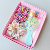 Élastiques à cheveux avec boîte, accessoires pour cheveux pour filles, ensemble de bandeaux élastiques colorés pour bébés, élastiques à cheveux avec pinces à cheveux