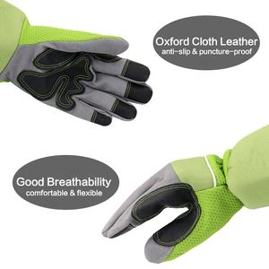 Gants de jardinage en cuir à manches longues pour femmes et hommes, résistants aux perforations, paume antistatique, protection anti-chimique, personnalisables, haute qualité - Product Image 5