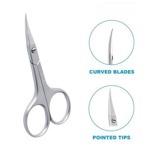 Ciseaux à cuticules de haute qualité en acier inoxydable incurvé et tranchant pour une coupe précise, soins de manucure et de pédicure - Product Image 4