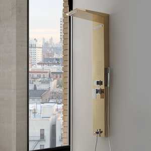 Panel de Ducha Dorado de Diseño Moderno con Hidromasaje H 150cm, Conjuntos de Baño - Product Image 2