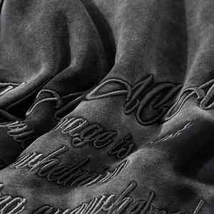 Sweat à capuche personnalisé de style rétro américain délavé pour hommes, marque de mode de rue, sweat à capuche POUR HOMMES - Product Image 3