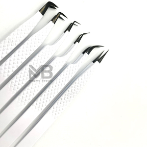 Pinzas para pestañas de acero inoxidable ligeras de alta calidad con el mejor diseño, herramientas de salón de impresión de logotipo personalizado, nuevo diseño puntiagudo - Product Image 5