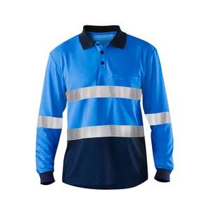 Custom Reflective T-Shirts <b>Long</b> <b>Sleeve</b> Collared Polo Shirts Safety Reflective <b>Vests</b> Construction Road Sanitation Work Uniforms - Product Image 6