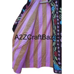 Blouson bomber en coton imprimé floral vintage brodé à la main, tissu tricoté réversible, séchage rapide, doublure en coton respirante - Product Image 5