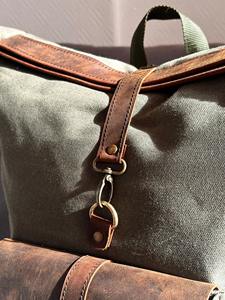 Leather Canvas Luxury <b>Backpack</b> Durable Eco-Friendly Lightweight Outdoor Travel Hiking School <b>Laptop</b> Rucksack LCBP-0142 - Product Image 4