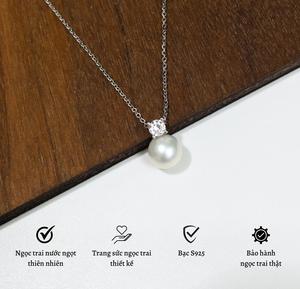 Collier en perles véritables fait à la main avec fermoir en argent sterling Bijoux fins de haute qualité - Product Image 4