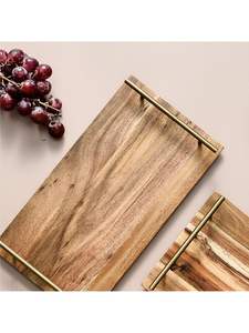 ถาดพิมพ์ลายไม้พระอาทิตย์แกะสลักรูปทรงสี่เหลี่ยมและงานฝีมืออินเดีย - Product Image 2