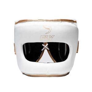 Boxing Training Protection Head Guard White Full <b>Face</b> Fly Boxing Head Guard Genuine Leather Customized Boxing Helmet CP-BHG-17 - Product Image 1