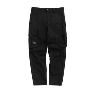 Pantalon cargo pour homme avec logo personnalisé, en coton peigné, twill épais, coupe décontractée élégante, pour le travail au bureau, avec poches latérales droites - Product Image 2