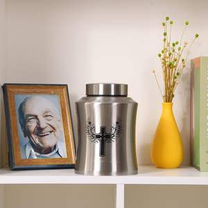 Urnes Arbre de Vie pour Cendres Humaines-Urnes de Crémation Adultes pour Enterrement ou Maison-Croix (160 pouces cubes Original (Croix)) - Product Image 5