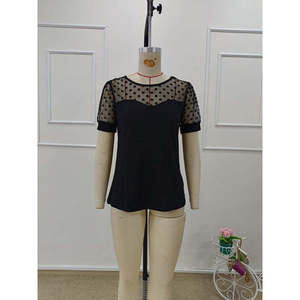 Chemisier en viscose à manches courtes et col rond pour femme Jane's, avec manches ballon à pois, style décontracté, modèle 32133 - Product Image 5